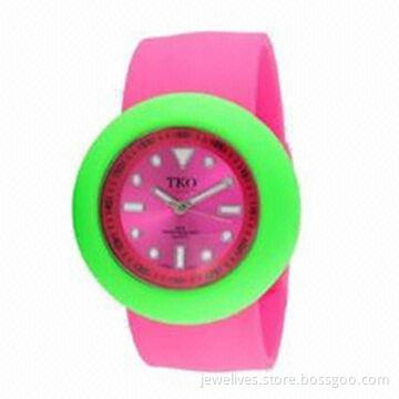 Kid's Slap Watch, Various Colors of Dials and Straps are Available